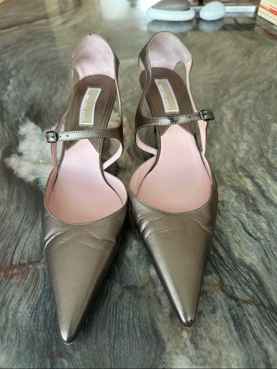 Michael Kors Shoes - Michael Kors Metallic Pointed-Toe Mary Jane Heels - Bronze size 8.5